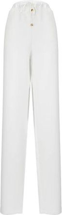 Elisabetta Franchi Pantaloni Laccio - Dames - Wijde Broeken - Wit - 2XL - Leer - Broeken