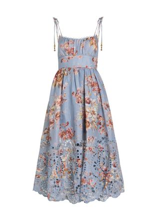 Zimmermann Awaken Picnic Floral-print Linen Midi Dress - Multicoloured 1 - 00 (UK 6 / XS)