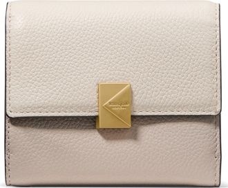 Kate Spade New York deco colorblock pebble leather trifold wallet in Cashew Milk Multi at Nordstrom