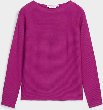 Contemporaine Womens Batwing-sleeve boat-neck sweater