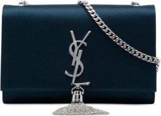 Saint Laurent Pre-owned Kate Crossbody Bag - Dames - Vintage Schoudertas - Blauw - ONE Size - Satijn - Vintage