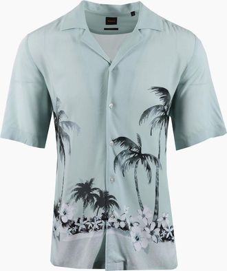 HUGO BOSS Mens Boss Orange RAYER SHIRT TURQUOISE AQUA - Blue - Size: 44