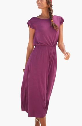 Lascana Womens Flutter Sleeve Dress in Purple at Nordstrom, Size 10