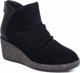 Aetrex Womens Kara Ankle Wedge Boot In Black