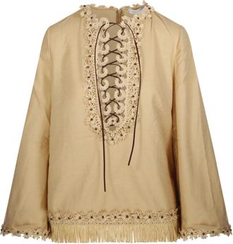 Zimmermann Mahon Tunic Top - Dames - Blouses - Bruin - M - Overhemden