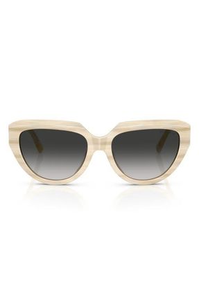 Tiffany & Co. 55mm Gradient Pillow Sunglasses in Striped Ivory /Grey Gradient at Nordstrom