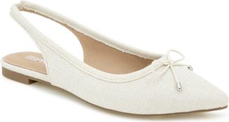 Esprit Petria Slingback Flat in Light Natural Linen at Nordstrom Rack, Size 6.5