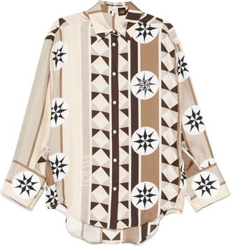 Loewe Camicia in seta con stampa astratta - Toni neutri