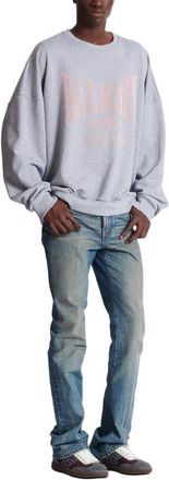 Balmain Printed cotton sweatshirt in Grey at Nordstrom, Size Xxx-Large