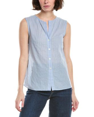 Eleventy Collarless Sleeveless Shirt
