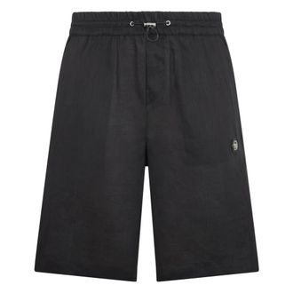 Philipp Plein Korte Broeken, Heren, Zwart, L, Bowling Shorts Basic