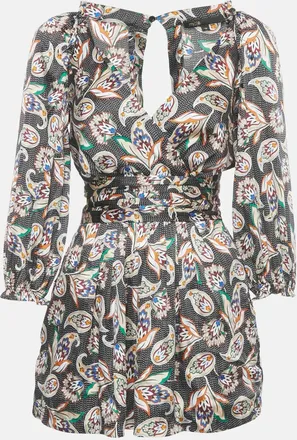 Maje Black Printed Satin Paisley Noir Jumpsuit