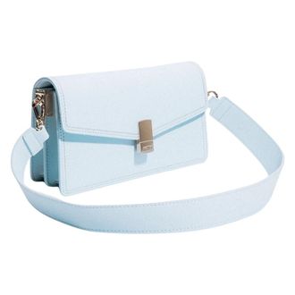 Estro & Luminara Shoulder Bags, female, Blue, Size: ONE SIZE Elegant Leather Shoulder Bag