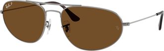 Ray-Ban RB3945 Polarized 004/57 Mens Sunglasses Gunmetal Size 60