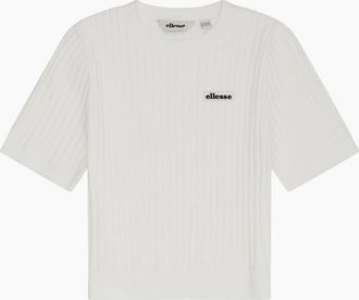 Ellesse Womens The Court Knitted Tee - Off White - Cream - Size: 10