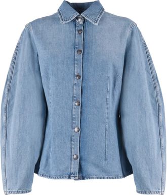 Rotate Denim Aansluitend Overhemd Lichtblauw Denim (Slim Fit)