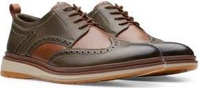 Clarks Chantry Wingtip Derby in Dark Olive Combi at Nordstrom Rack, Size 8.5