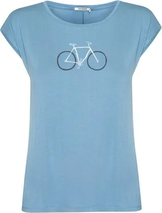 Greenbomb Bike Handdrawn Timid T-Shirt f&uuml;r Damen | blau