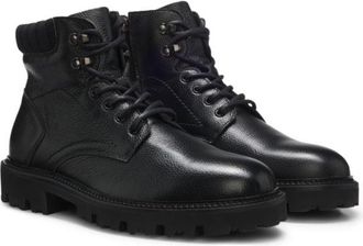 BOSS Lace-up leather boots with padded collar