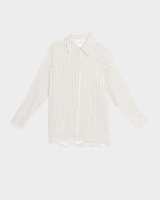 Co Striped Silk Button-Down Shirt