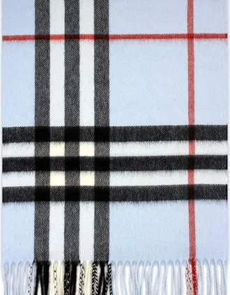 Burberry Mens Burberry Giant Check Cashmere Scarf Pale Blue - Size: OS
