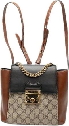 Gucci Pre-owned Backpacks, female, Brown, Size: ONE SIZE Pre-owned Vintage Backpack