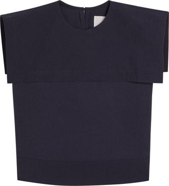 Les Vacances d'Irina Puritan Textured Cotton top - Navy - 2 (M / L)