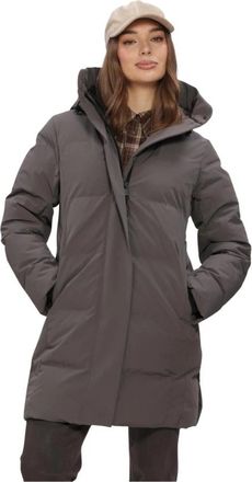 KRAKATAU Cassini Quilted Parka Qw 609 - Dames - Dons jassen - Grijs - M - Leer - Jassen