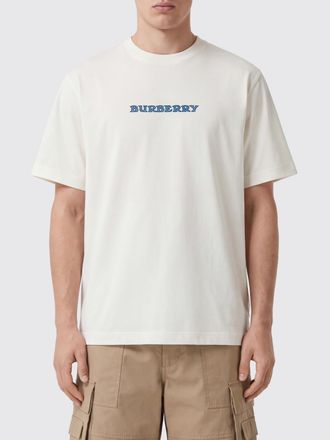 Burberry Cotton T-Shirt with Contrasting EKD Logo and Dropped Shoulders