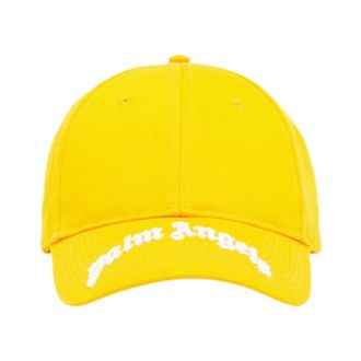 Palm Angels Caps, male, Yellow, Size: ONE SIZE Curved Logo Cap
