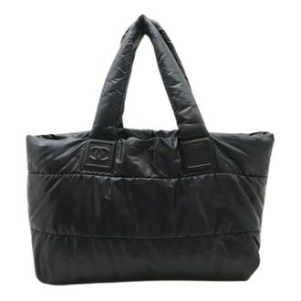 Chanel Pre-owned Tote Bags, female, Black, Size: ONE SIZE Pre-owned Coco Cocoon Nylon Leather Tote Bag