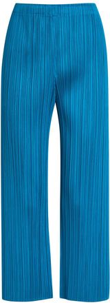 Pleats Please Issey Miyake Pleated Wide-leg Trousers - Blue - 5