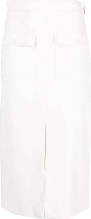 Msgm faux-leather midi skirt - women - Polyester/Polyester - 36 - White