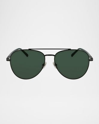 Ferragamo Men & apos;s SF316S Prisma Metal Aviator Sunglasses