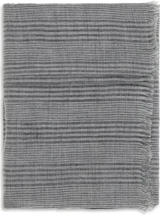 Brunello Cucinelli Womens Linen Scarf Grey-Silver Grey/silver Scarfs