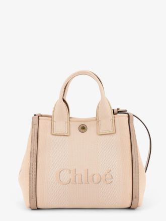 Chlo&eacute; Womens Canvas Crossbody Bag Carry Beige Cotton Shoulder