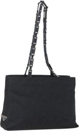 Prada Pre-owned Tote Bags, female, Black, Size: ONE SIZE Pre-owned Vintage Nylon Tote Bag