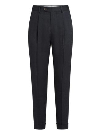 Brunello Cucinelli chevron pleated trousers - Grey