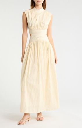 Parker The Julianne Stripe Cotton Maxi Dress in Pastel Yellow at Nordstrom, Size 12