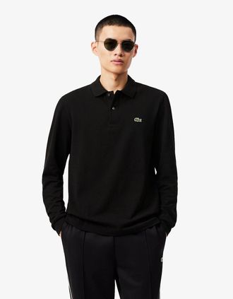 Lacoste Mens Lacoste Original L.12.12 Mens Long Sleeve Cotton Polo Shirt - Black 031 - Size: 40