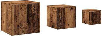 vidaXL Side Tables 3 pcs Old Wood Engineered Wood Vidaxl