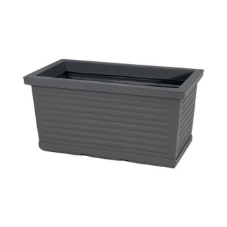 Monacis Maceta Decorativa Cl&aacute;sica Tradicional De 40x22 Cm (alto) En Pol&iacute;mero Resistente Color Antracita Para Plantas De Jard&iacute;n Y Terraza - Fabricada En Italia