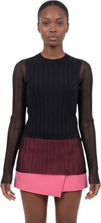Max Mara Black Textured Crew Neck Top
