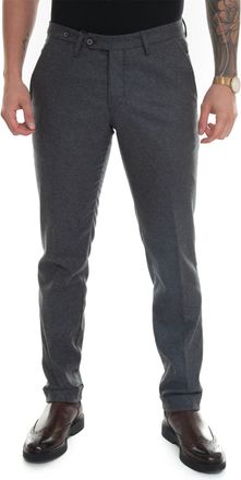 Filetto Pantalone Italiano Pantaloni con risvolto PRINCIPE Grigio scuro Filetto Uomo