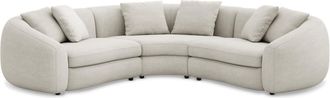 Castlery Fable Sectional Sofa Customized, Performance Linen Weave, Sand, Spill Resistant, Ultra Deep Seats for Castlery Sofas