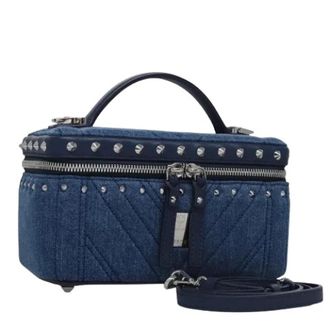 MCM Mini Pochette in Tela Pre-owned - - Pre-owned - Donna - Blu - ONE SIZE