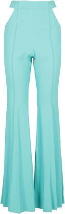 Giuseppe Di Morabito Satin Cut Out Broek - Dames - Wijde Broeken - Blauw - M - Broeken