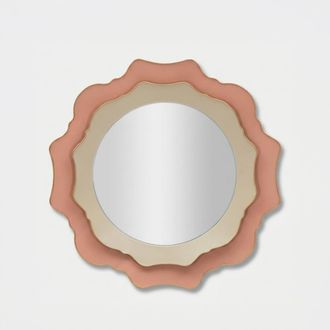 Mauro Ferretti Espejo De Pared Redondo Moldeado De 95 Cm Elizabeth Pink Radiance