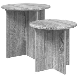 vidaXL Conjunto De Mesas Auxiliares 2 Pcs Gris Sonoma Vidaxl