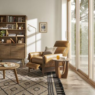 Castlery Brown Top Grain Leather Recliner Armchair | Dean by Castlery